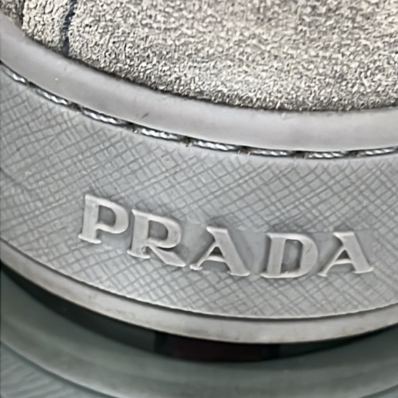 Prada Suede Leather Slip On Loafers Grey Blue size 41 - Picture 6 of 15